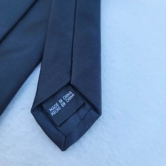George Accessories Polyester Black Pattern Always-Tied Zip Mens Tie - Picture 9 of 9